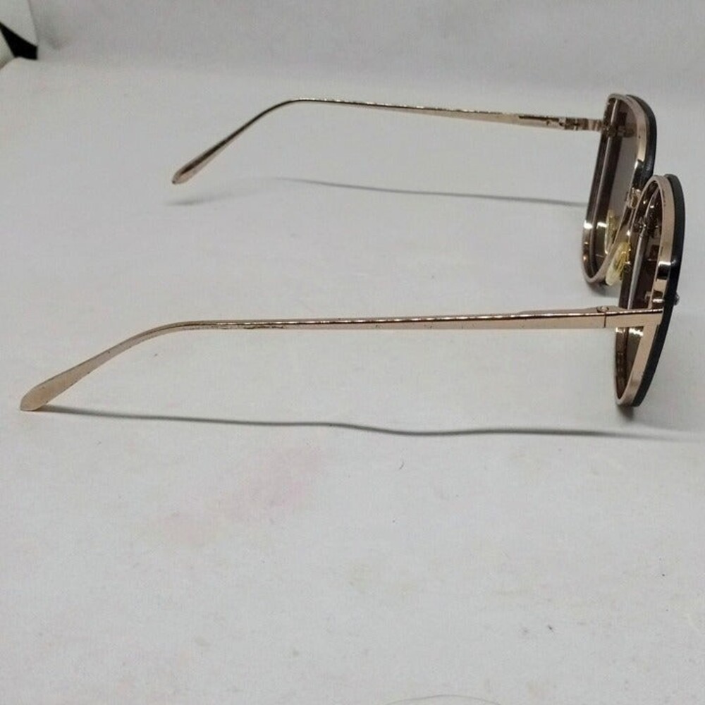 Boutique Floating Lens Cat Eye Sunglasses-Rimless-UV Protection-Gold-Brown Lens - Picture 5 of 6